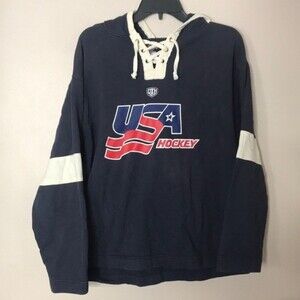 USA hockey lace up pullover sweater ladies size XL